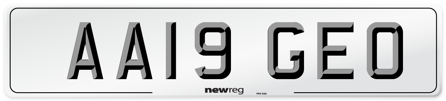 AA19 GEO Number Plate from New Reg